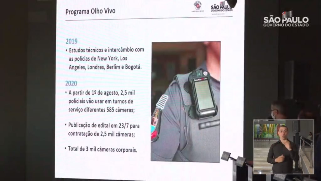 Câmeras corporais PM
