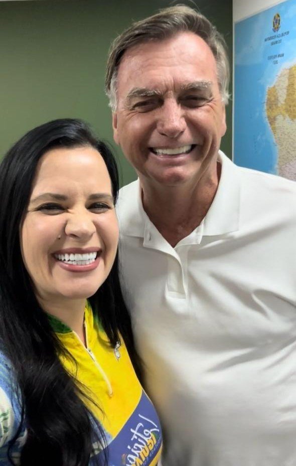 Leticia Aguiar e Jair Bolsonaro